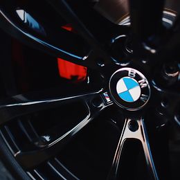 Close-up of BMW rims