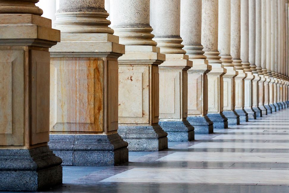 A row of marble columns