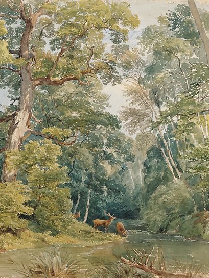 Gemälde eines Waldes