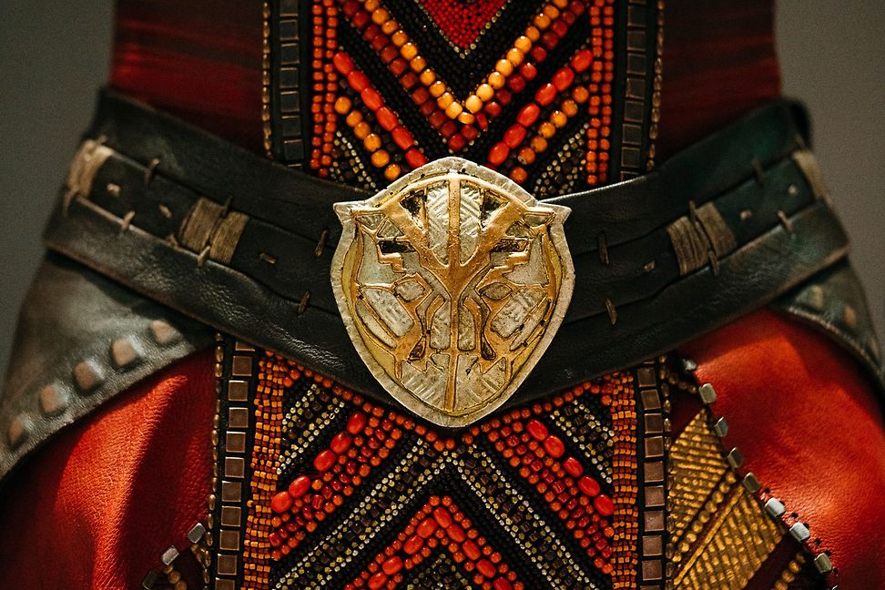 Detailed belt and beads of one of the costumes