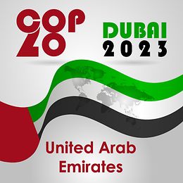 Das Logo der COP28 in Dubai