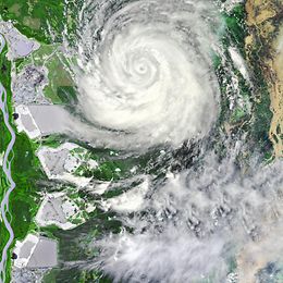 Satellite image of a typhoon