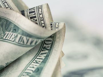 Einige USD-Noten in Nahaufnahme