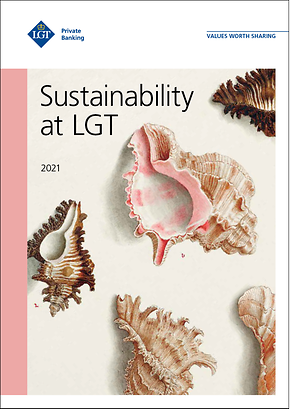 Cover page of the Sustainability Report with a detail from “Depictions of Conchiliae in Watercolor”