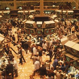 Handelsparkett in der Wall Street in den 1970ern.